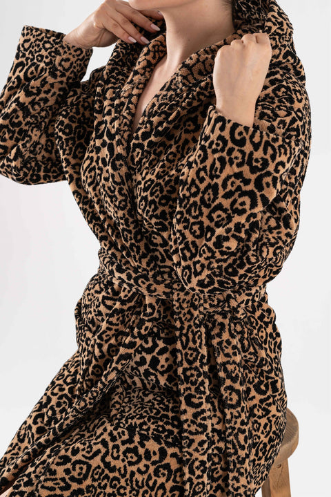Panthera | 100% Cotton Leopard Unisex Velvet Bathrobe