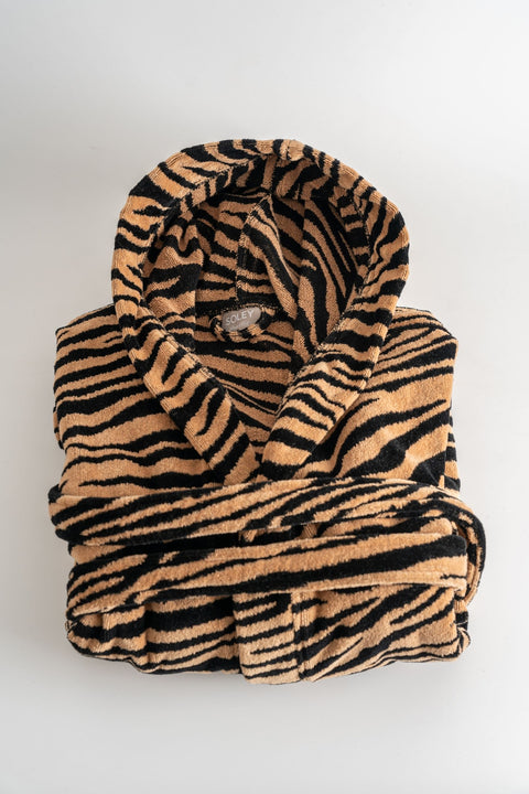 Tiger | 100% Cotton Velvet Women / Men (Unisex) Bathrobe