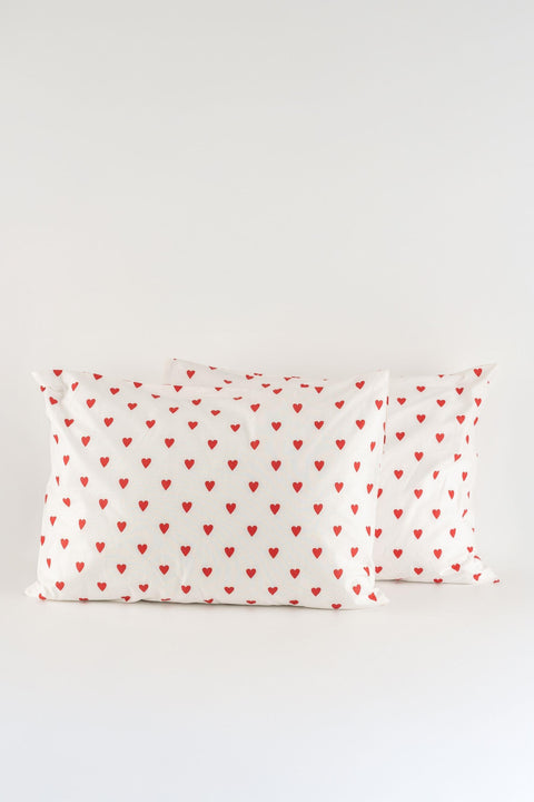 Mix &amp; Match | Hearts | 100% Cotton 2-Piece Pillowcase Set 